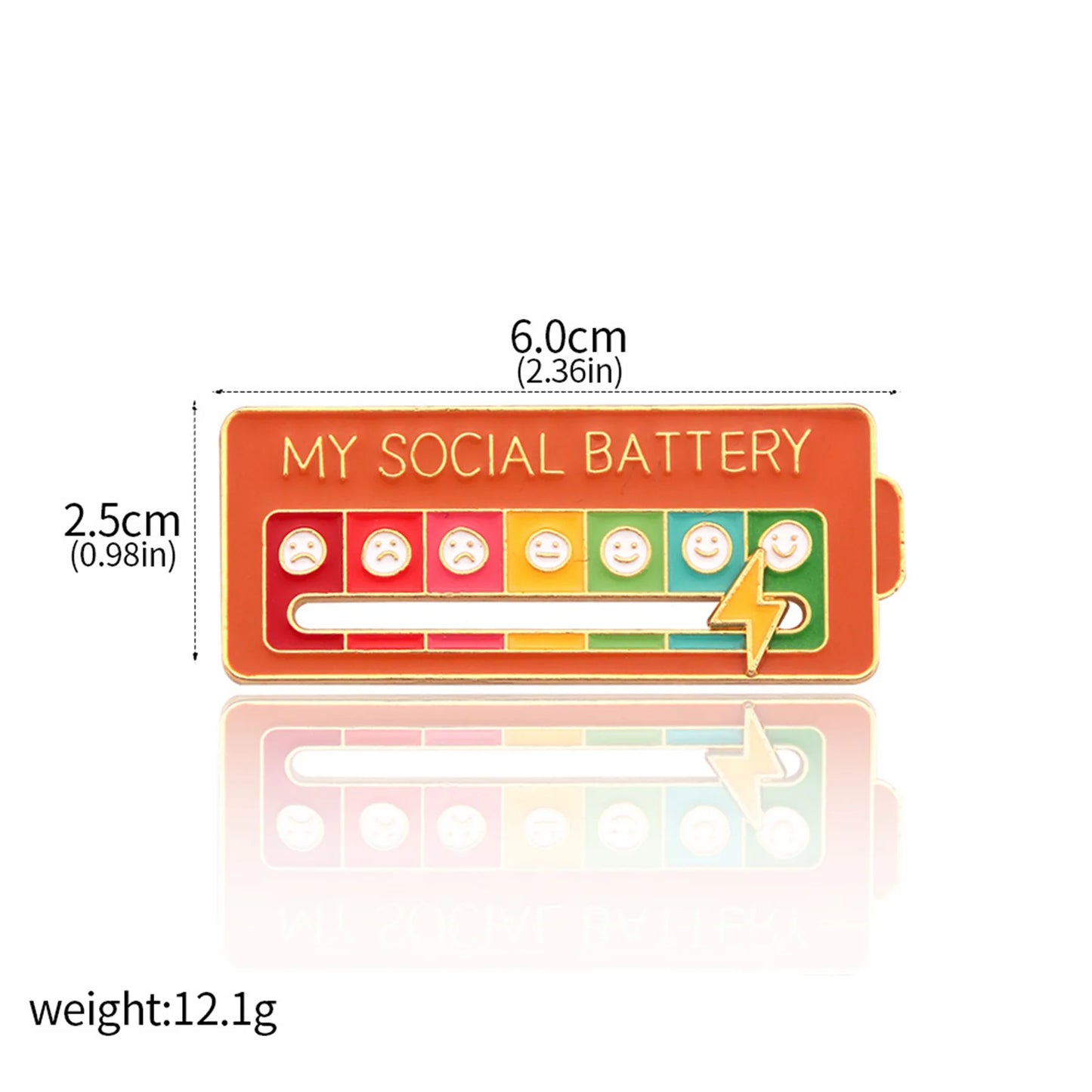 Emotions Enamel Pins My Social Battery Mood Tracker Metal Brooch Badges Fashion Jewelry Accessorie Gift Trendy Lapel on Backpack