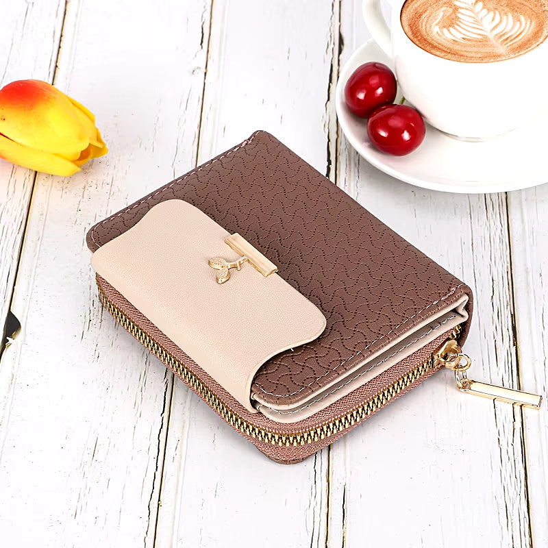 Women Wallets PU Leather Lady Zipper Moneybags Coin Purse Pocket ID Card Bag Woman Short Hasp Cute Wallet Billfold Purses